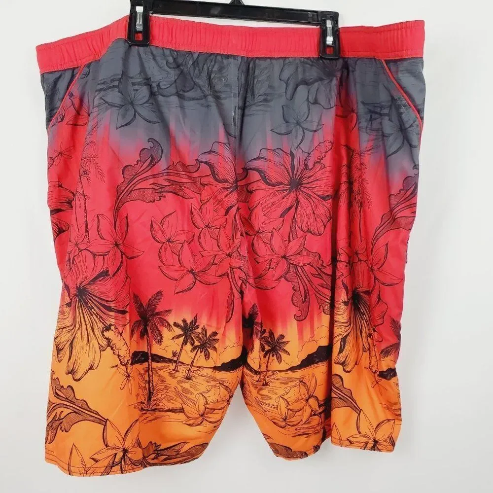 NWT Roundtree & Yorke Swimwear Big sz 3XB red board shorts